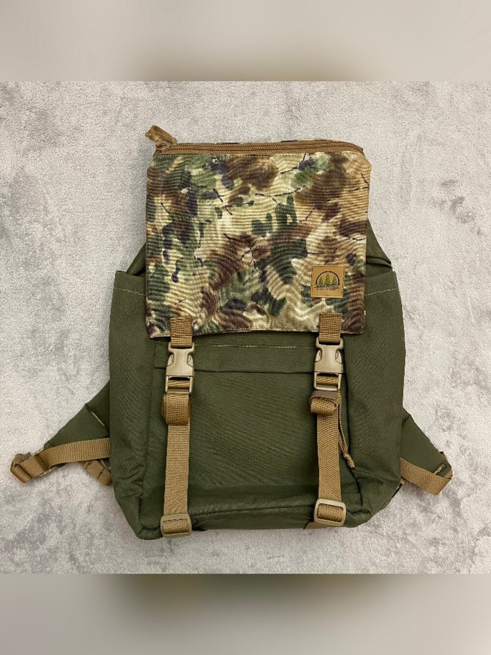 The Hidden Woodsmen Model 23 Rucksack Backpack Green and Camo Made in USA